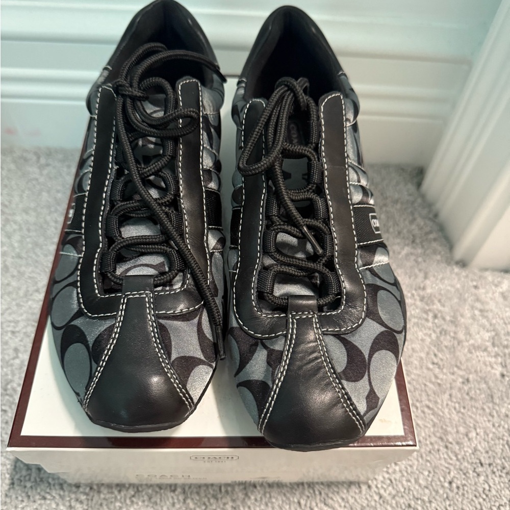 Coach satin sneakers. Brand new with box. Size 8
